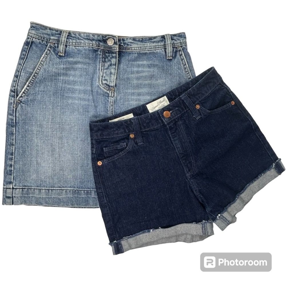 BUNDLE J. Crew Jean Skirt/Universal Thread Jean Shorts Size 0 Women's